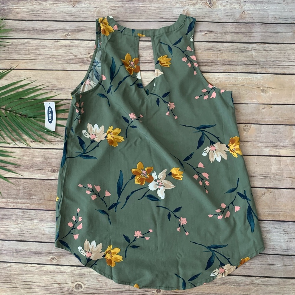 Old Navy Green Floral Sleeveless Blouse - Picture 5 of 6